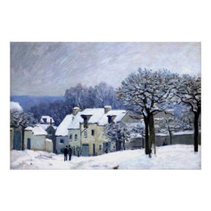 Alfred Sisley Place du Chenil in Marly, sneeuw Perfect Poster