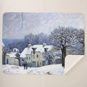 Alfred Sisley Place du Chenil in Marly, sneeuw Sherpa Deken