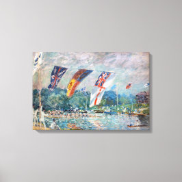 Alfred Sisley - Regatta in Molesey Canvas Afdruk
