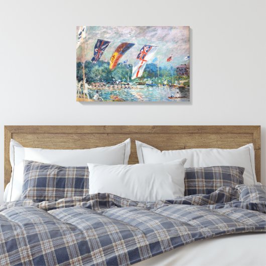 Alfred Sisley - Regatta in Molesey Canvas Afdruk (Insitu (Slaapkamer))