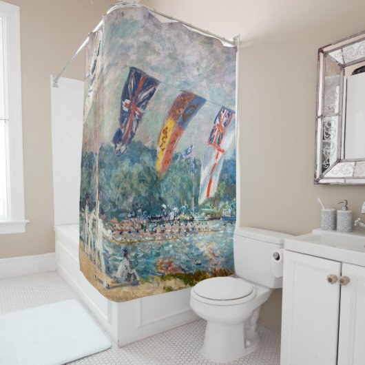 Alfred Sisley - Regatta in Molesey Douchegordijn (In situ)