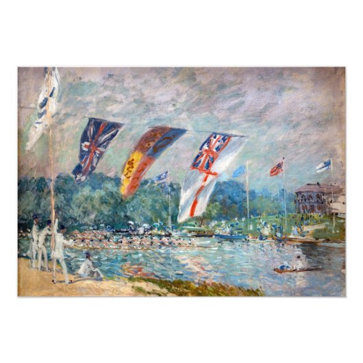 Alfred Sisley - Regatta in Molesey Foto Afdruk (Voorkant)