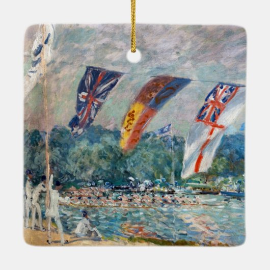 Alfred Sisley - Regatta in Molesey Keramisch Ornament (Achterkant)