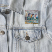 Alfred Sisley - Regatta in Molesey Vierkante Button 5,1 Cm (In situ)