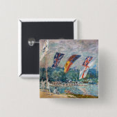 Alfred Sisley - Regatta in Molesey Vierkante Button 5,1 Cm (Voorkant /achterkant)