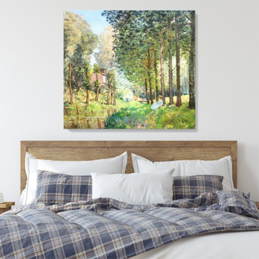 Alfred Sisley - Rest langs de Stream Canvas Afdruk (Insitu (Slaapkamer))