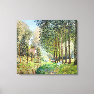 Alfred Sisley - Rest langs de Stream Canvas Afdruk