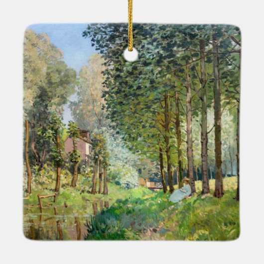 Alfred Sisley - Rest langs de Stream Keramisch Ornament (Achterkant)