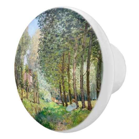 Alfred Sisley - Rest langs de Stream Keramische Knop (Rechts)