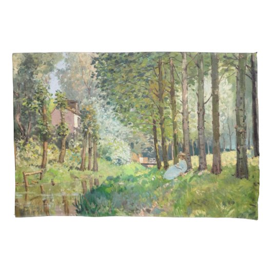 Alfred Sisley - Rest langs de Stream Kussensloop (Voorkant)