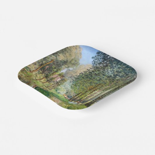 Alfred Sisley - Rest langs de Stream Papieren Bordje (Gebogen)