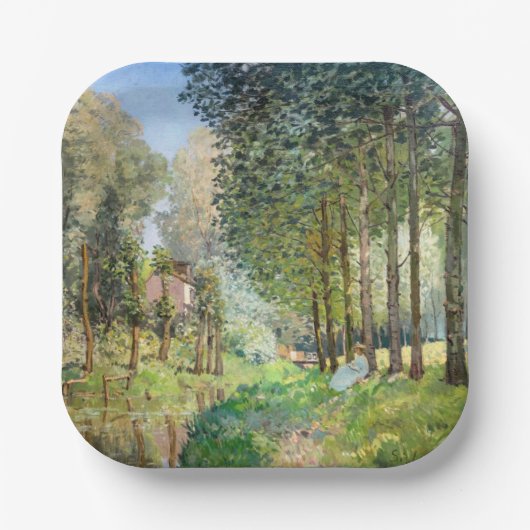 Alfred Sisley - Rest langs de Stream Papieren Bordje (Voorkant)