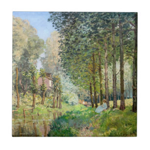 Alfred Sisley - Rest langs de Stream Tegeltje