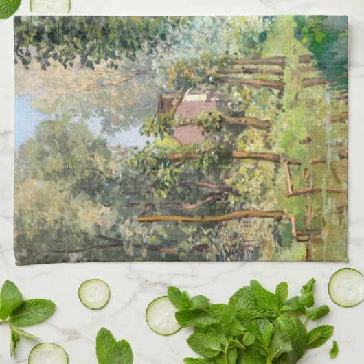 Alfred Sisley - Rest langs de Stream Theedoek (Gevouwen)