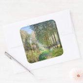 Alfred Sisley - Rest langs de Stream Vierkante Sticker (Envelop)