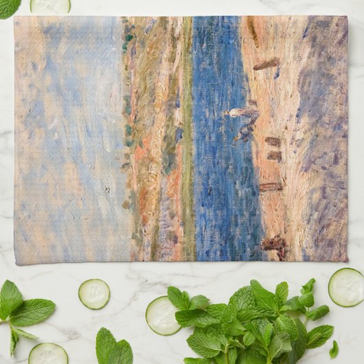 Alfred Sisley - River Banks bij Saint-Mammes Theedoek (Gevouwen)