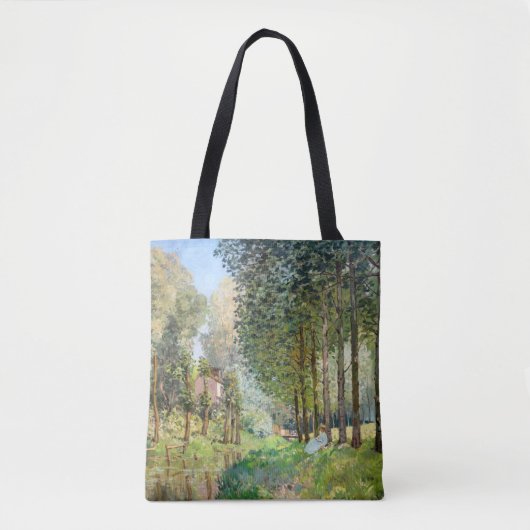 Alfred Sisley - Rust langs de beek Tote Bag (Voorkant)