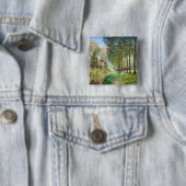 Alfred Sisley - Rust langs de beek Vierkante Button 5,1 Cm (In situ)