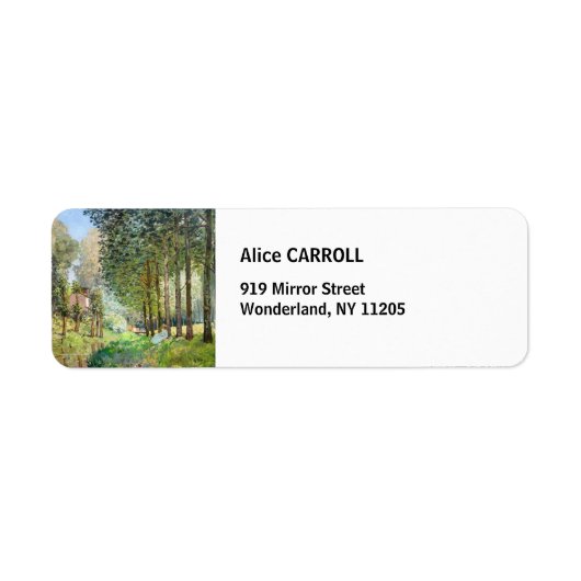 Alfred Sisley - Rust langs de Stroom Etiket (Voorkant)