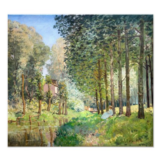 Alfred Sisley - Rust langs de Stroom Foto Afdruk (Voorkant)