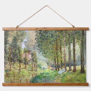 Alfred Sisley - Rust langs de stroom Hangend Wandkleed