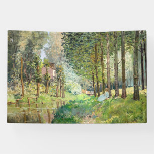 Alfred Sisley - Rust langs de stroom Spandoek