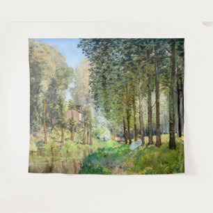 Alfred Sisley - Rust langs de stroom Wandkleed