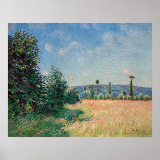 Alfred Sisley - Sahurs Meadows in Morning Sun Poster (Voorkant)