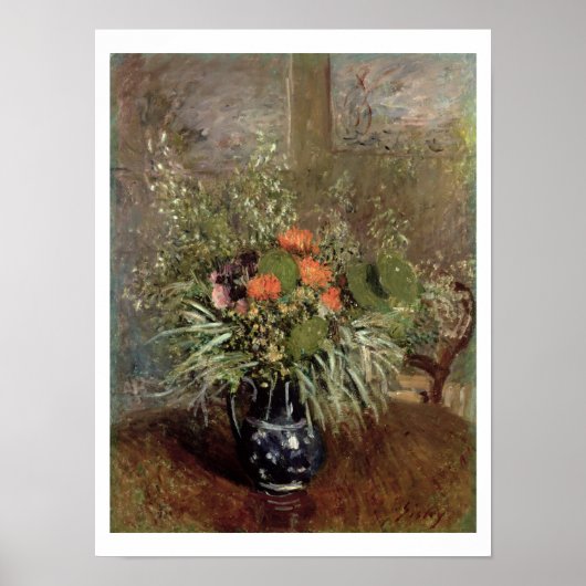 Alfred Sisley | Stilleven van wilde bloemen Poster (Voorkant)