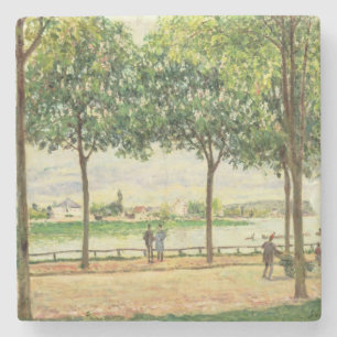 Alfred Sisley Straat van de Spaanse kastanjebome Stenen Onderzetter