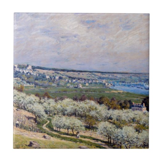 Alfred Sisley - Terrace in Saint-Germain, lente Tegeltje (Voorkant)