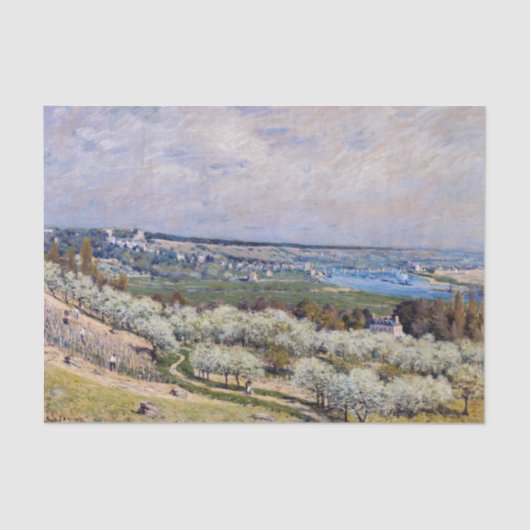 Alfred Sisley - Terrace in Saint-Germain, lente Tissuepapier (Voorkant)