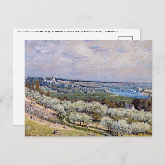 Alfred Sisley - Terras op Saint-Germain, Lente Briefkaart (Voorkant / Achterkant)