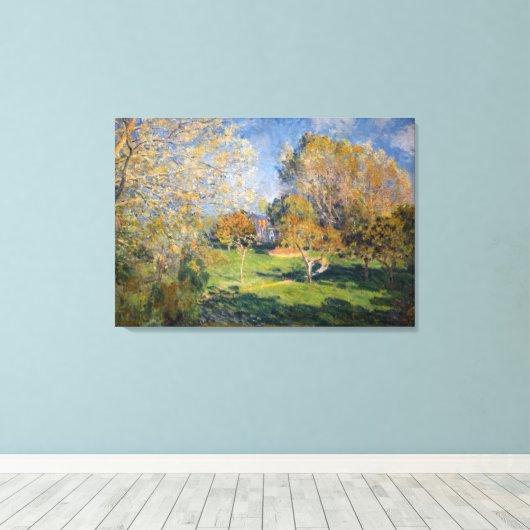 Alfred Sisley - The Garden of Hoschede, Montgeron Canvas Afdruk (Insitu (Houten vloer))