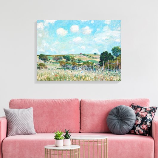 Alfred Sisley - The Meadow Canvas Afdruk (Insitu (Woonkamer))