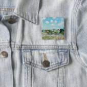 Alfred Sisley - The Meadow Vierkante Button 5,1 Cm (In situ)