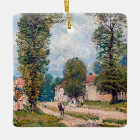 Alfred Sisley - The Versailles Road Keramisch Ornament (Voorkant)
