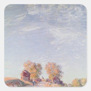 Alfred Sisley Uphill Road in Sunshine Vierkante Sticker