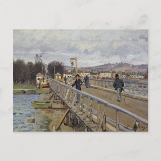 Alfred Sisley | Voetbrug in Argenteuil Briefkaart (Voorkant)
