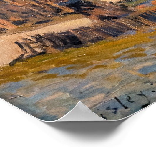 Alfred Sisley - Vorstige ochtend in Louveciennes Poster (Hoek)