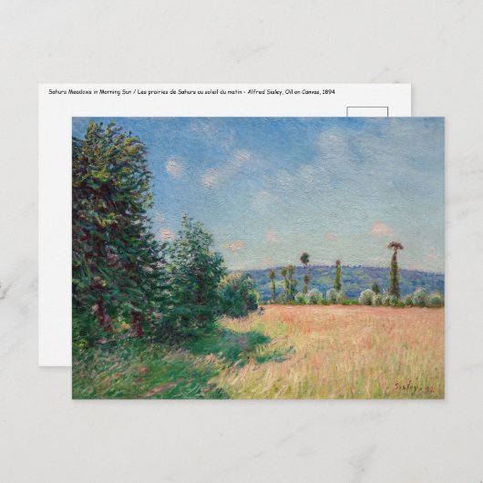 Alfred Sisley - Weiden in Sahurs in de ochtendzon Briefkaart (Voorkant / Achterkant)