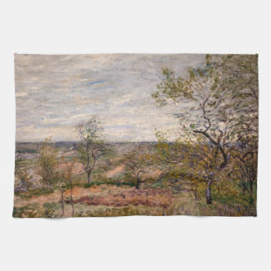 Alfred Sisley - Winderige dag bij Veneux Theedoek