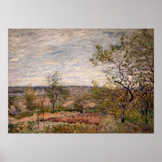 Alfred Sisley - Windy Day in Veneux Poster (Voorkant)