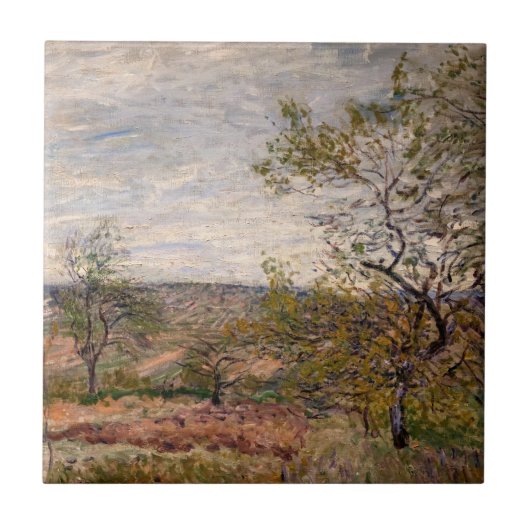 Alfred Sisley - Windy Day in Veneux Tegeltje (Voorkant)