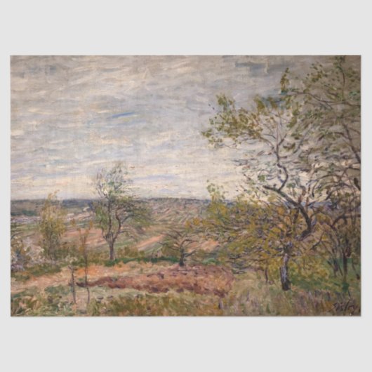 Alfred Sisley - Windy Day in Veneux Tissuepapier (Voorkant)