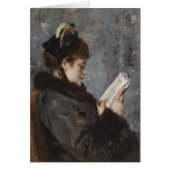 Alfred Stevens leest jonge dame CC0459-kaart (Voorkant)