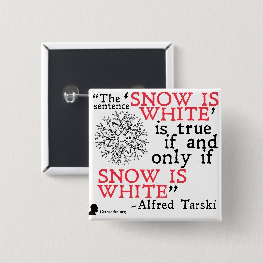 Alfred Tarski Truth Button (Voorkant /achterkant)