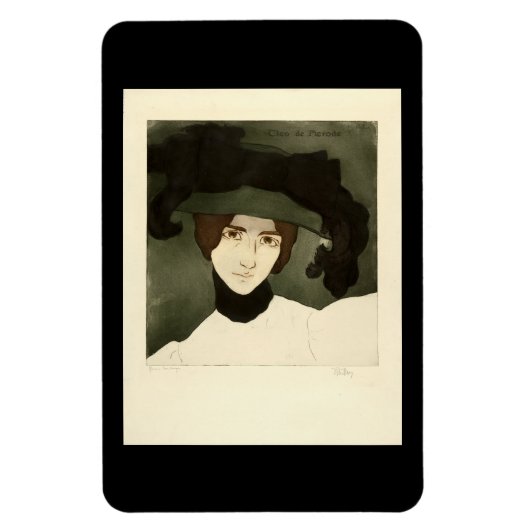 Alfredo Müller, Portrait Cléo de Mérode 1900 Poste Magneet (Verticaal)