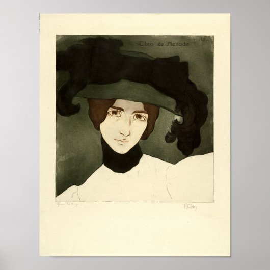 Alfredo Müller, Portrait Cléo de Mérode 1900 Poster (Voorkant)