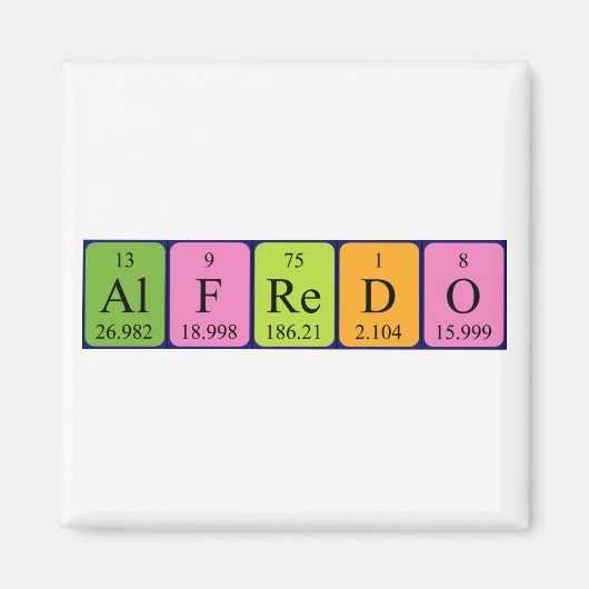 Alfredo periodieke lijstnaam magnet (Voorkant)
